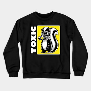 Funny Skunk with Gas Mask - Toxic Biohazard Crewneck Sweatshirt